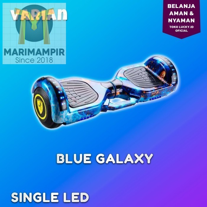 Marimampir Hoverboard Smart Balance LED Wheel 6.5 inch Elektrik Murah - Single LED, Blue Galaxy