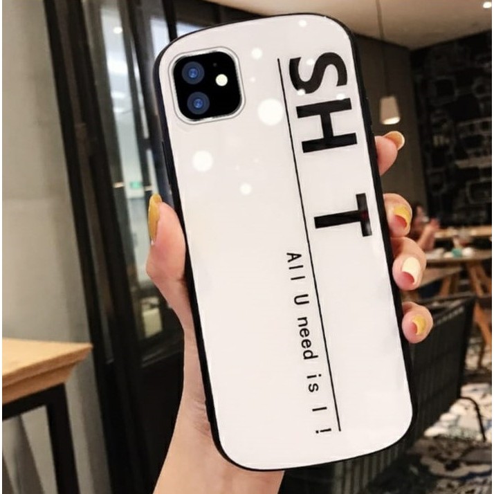 Costum Plat Soft Case Glass Kaca For Oppo/Vivo/Xiaomi/Realme/Samsung/Iphone