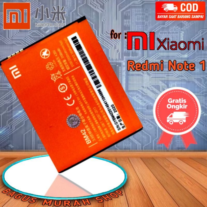 Baterai Redmi Note 1 BM42 BM 42 Original Batre Redmi note1 Batrai Battery hp Redmi note BM-42