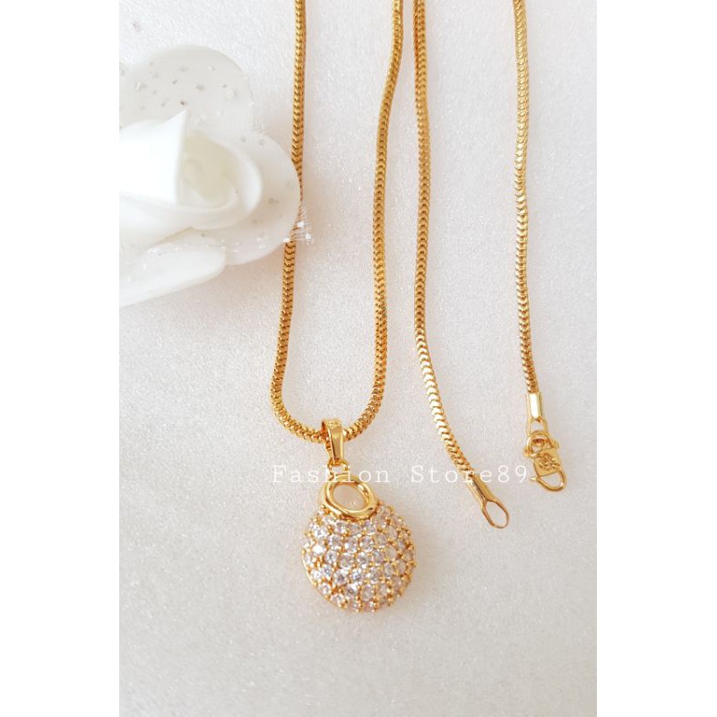 Kalung Fashion xuping Kalung Xuping liontin full permata putih impor perhiasan replica emas xuping