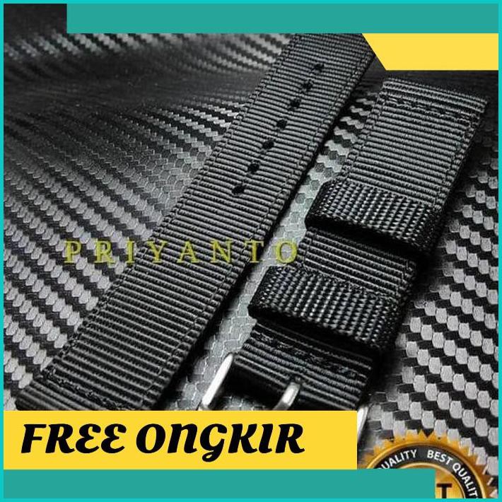 BEST SELLER STRAP TALI JAM TANGAN CANVAS SEIKO ORIGINAL 22 24 26 MM HITAM AP154