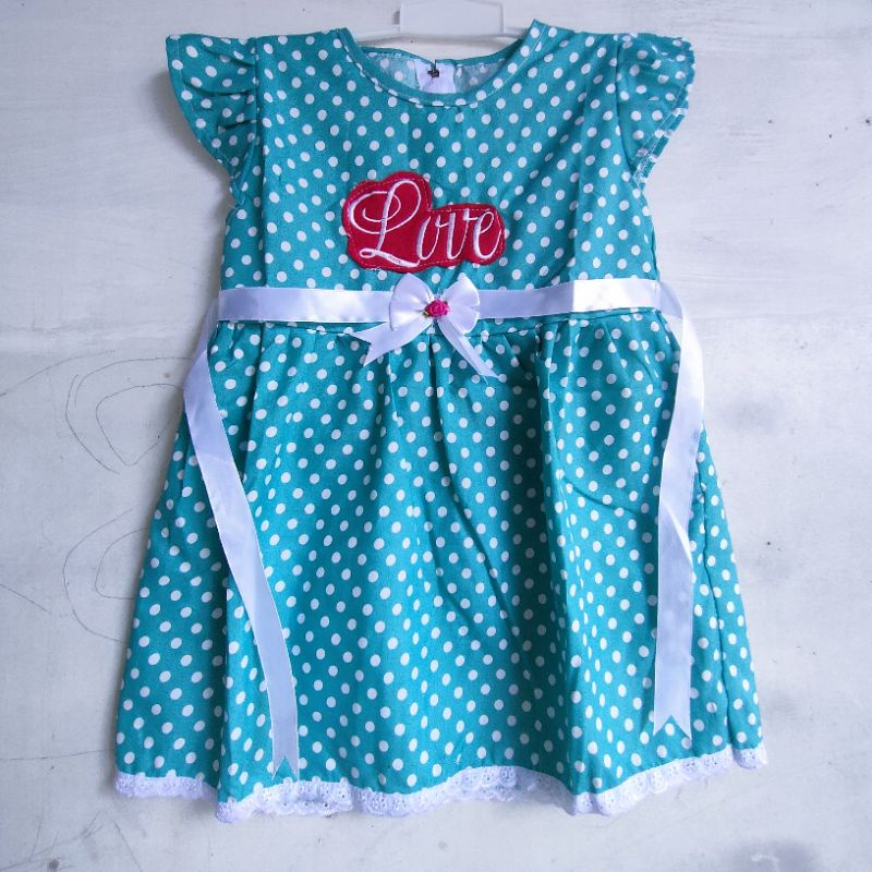 Dress Anak 1 2 tahun baju anak cewek perempuan motif polka Fatonah Shop Godong grobogan purwodadi lovapolka love polka lova polka