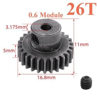 Metal Gear Spur Sepur Main Gear 64T 26T Motor Pinion Hsp Redcat Truck Re2374