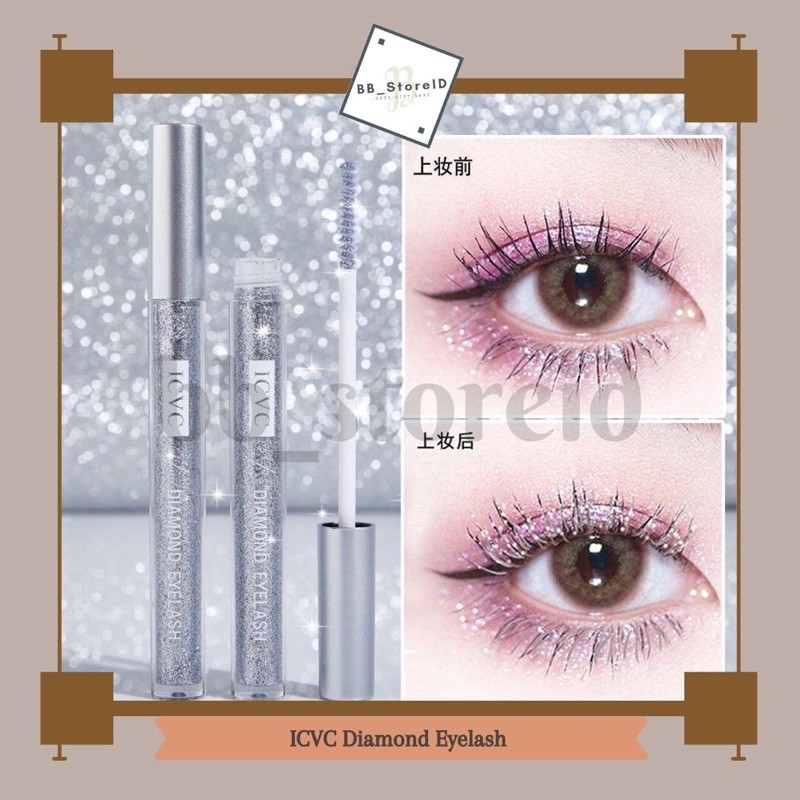 ICVC Maskara Glitter Berlian Starry Sky / Diamond Eyelash Star Tear Flash Diamond Thick Mascara