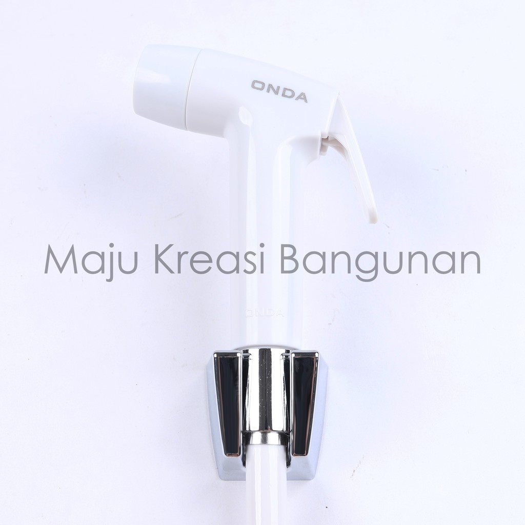 Jet Shower ONDA S 90 WCS Set Kepala Washer Toilet Cebok Putih Selang Bidet S90WCS Nozzle Kuningan