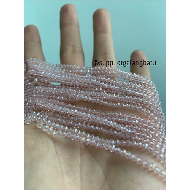 Crystal Ceko Doff 2mm PINK QUARTZ kristal kuarsa segi bahan craft acc