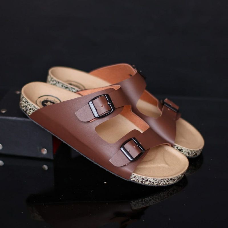 HARGA GROSIR !!!! SANDAL KULIT PRIA 05 CEVANY BLACK BROWN TAN KULIT SAPI ASLI ORIGINAL