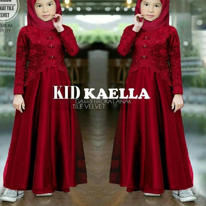 ✺ Gamis Brukat Anak Dress Maxi Kaella Kids/Brukat Anak Good Premium/Baju Anak Perempuan/Kebaya Anak 