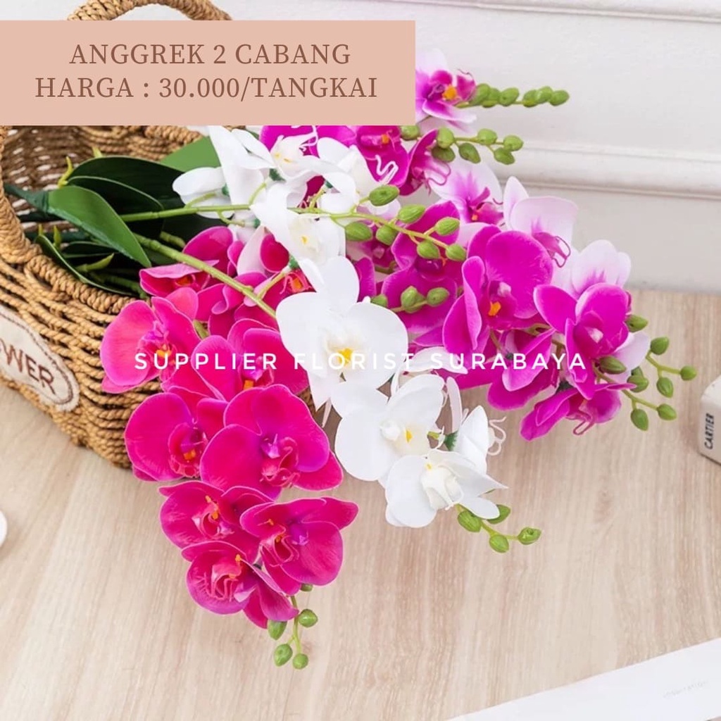 ANGGREK PALSU BUNGA ANGGREK ARTIFICIAL BUNGA MAINAN BUKET BUNGA PALSU ARTIFICIAL FLOWER