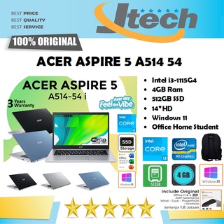 ACER ASPIRE 5 A514-54 - i3-1115G4 - 4GB - 512GB SSD - 14”HD - WIN11 - OFFICE HOME STUDENT