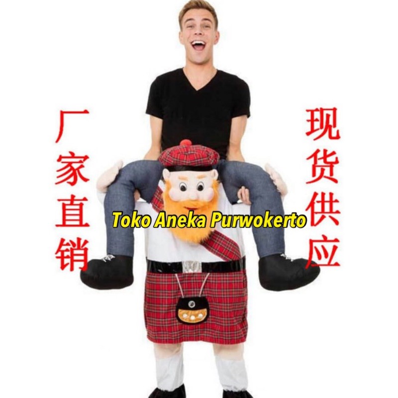 KOSTUM PAK TOPI DI GENDONG LUCU CLOWN COSPLAY BADUT MURAH PESTA ULTAH KARNAVAL FESTIVAL HIBURAN