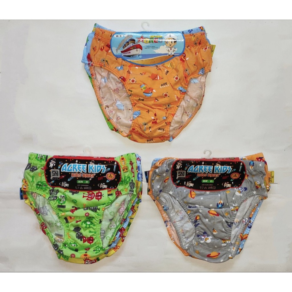 Agree kid's Original ~ 3 Pcs Celana Dalam, Pakaian Dalam Anak Laki-laki ( MultiColour )