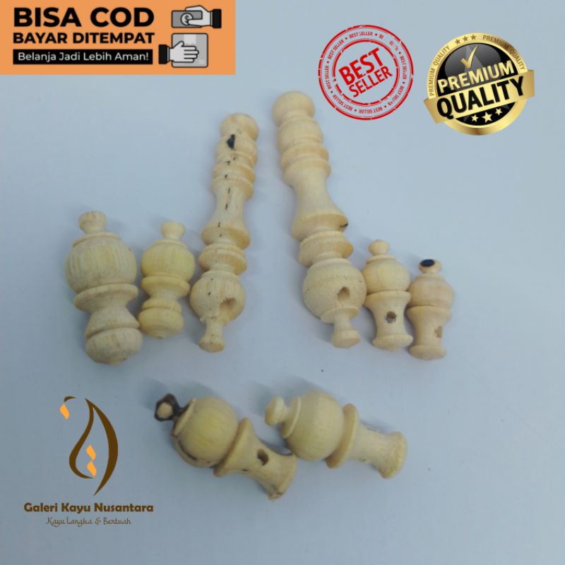 Kepala Pembatas Tasbih  Kayu Timoho,Cendana, Nagasari, Kemuning Hitam