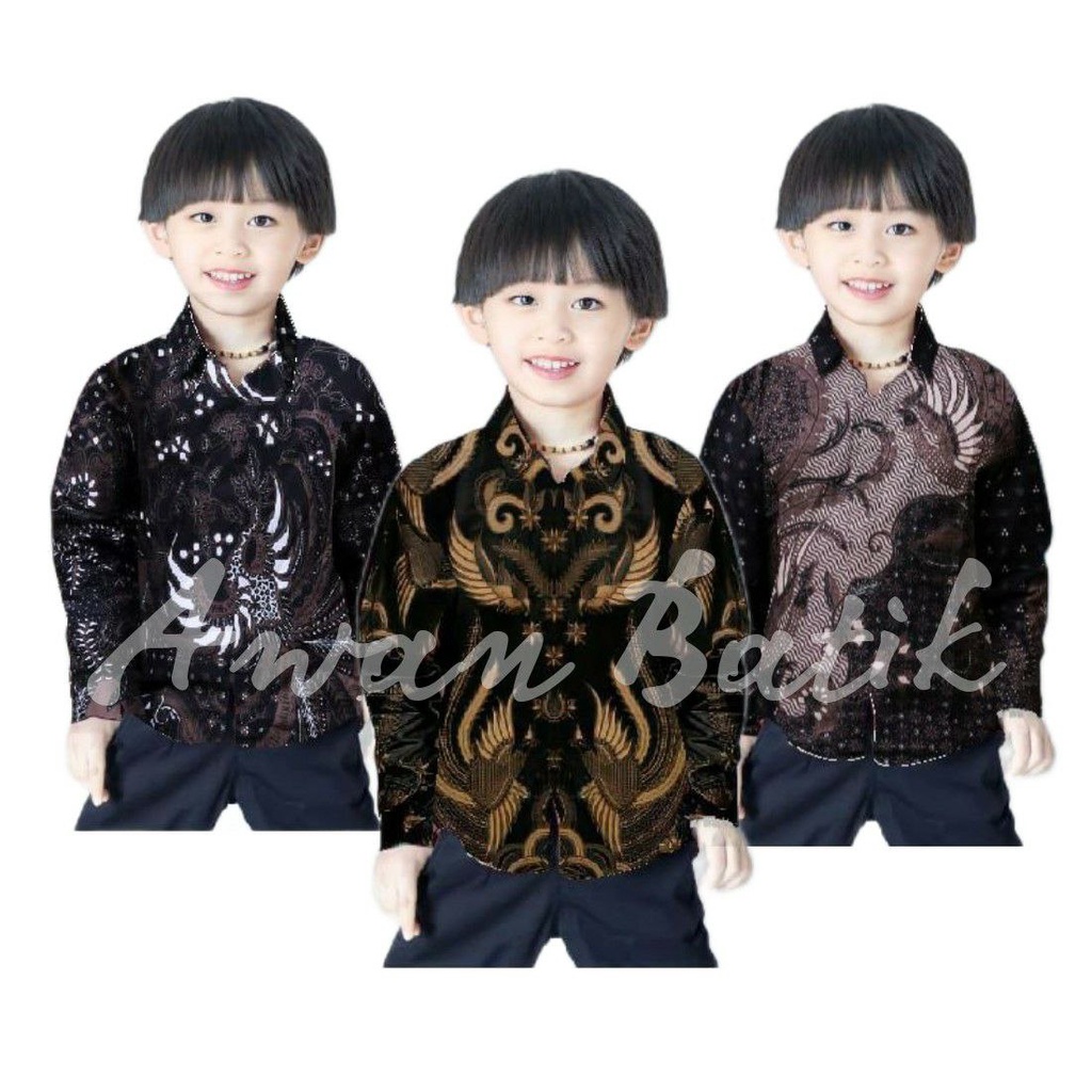 TERBARU Kemeja batik anak lengan panjang usia 1-13th termurah dan berkualitas tinggi batik anak hem anak