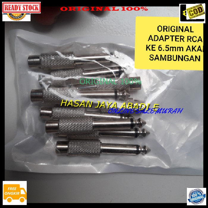 G250 ori 100% jack rca cewe jek akai akay 6,5 mm cowo mic adapter mik konektor microphone sambungan splitter audio sound extension penyambung suara headset headphone converter female male canon aux dvd ampli stereo original male female  JACK RCA CEWE DAN