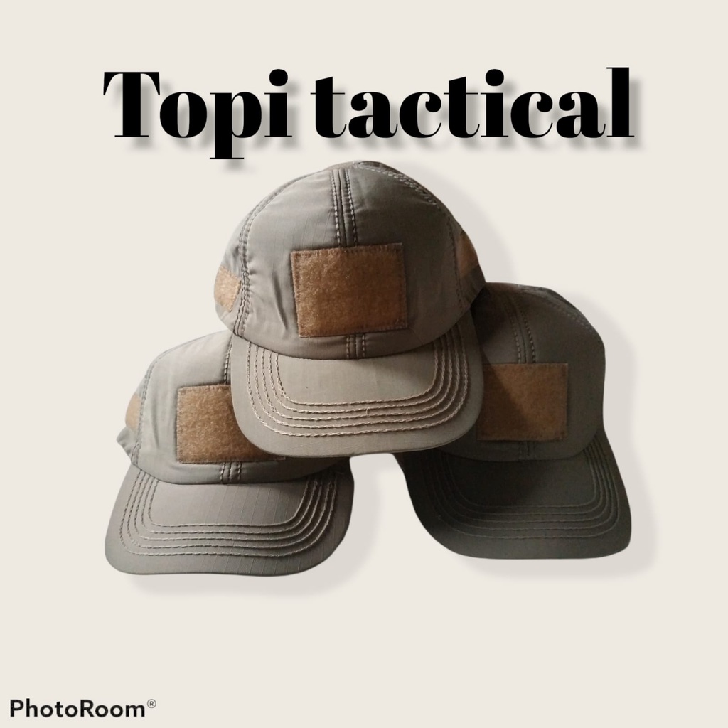 Topi pria tactical ripstop cream/Topi dewasa/realpict/bisa COD