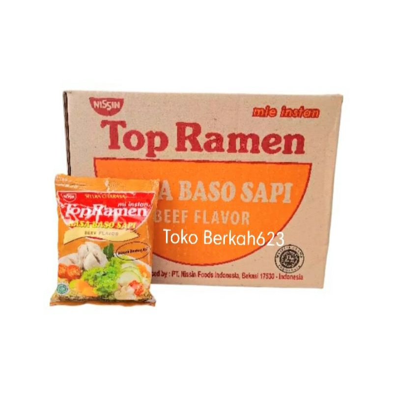 1 DUS Mie Top Ramen JADUL Baso Sapi 32gr Isi 40 Pcs - Top Ramen Jadul By NISSIN