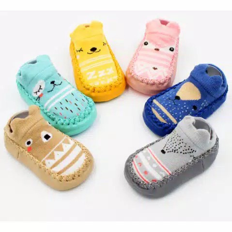 TIKTOK - D5051 Sepatu Anak Bayi Anti Slip / Sepatu Anak Bayi F382 / Kaos Kaki Motif Animal / Kaos Kaki Bayi / Baby Socks Shoes / Sepatu Baby