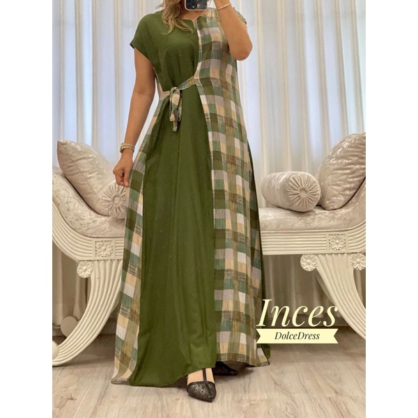 Daster Arab DOLCE INCES Original Label Dress Rayon Super-NASIRA: ARMY