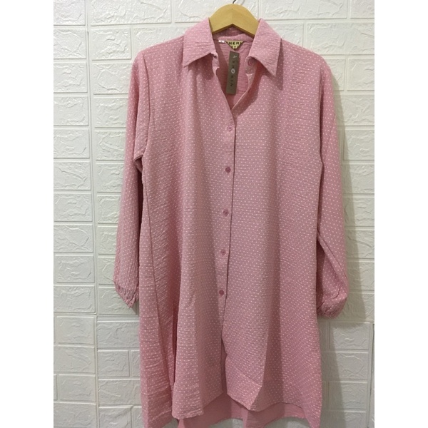 Atasan Wanita| Tunik Polkadot| Tunik Cringkle Bintik