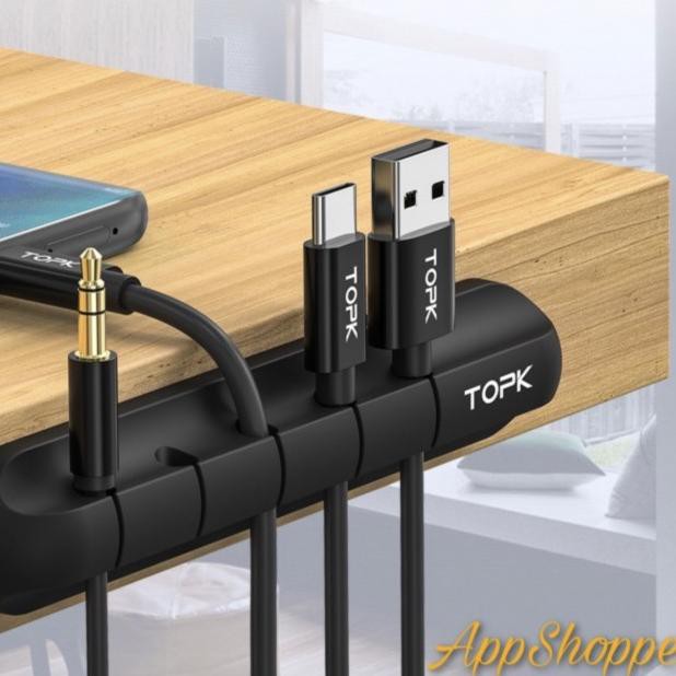 

☀ TOPK Cable Organizer Clip Silicone Wire Management Winder Desktop ♦