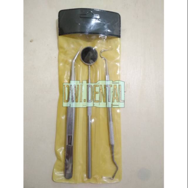 set 3/4pcs Dental instrument kaca mulut sonde pinset scaler