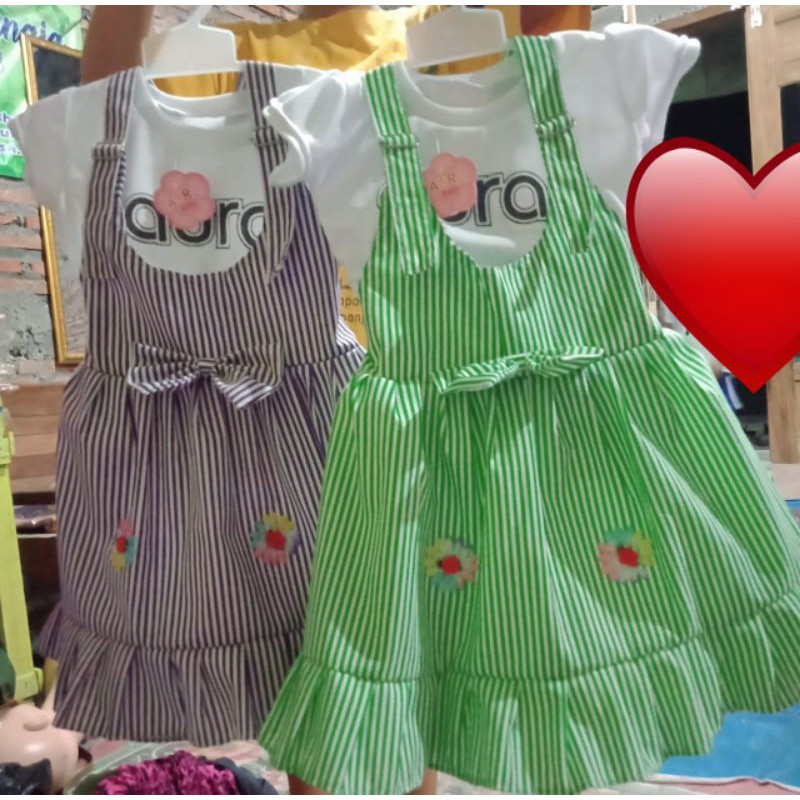 Overall anak 2 3 tahun kodokan rok dress anak cewek perempuan