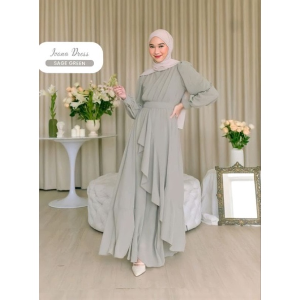 READY STOCK IVONA DRESS BY GAMALEEA.ID