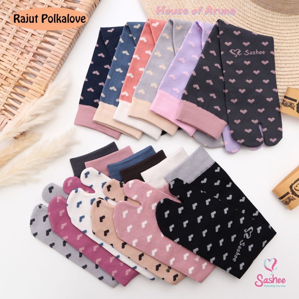 Kaos Kaki Wanita Jempol Muslimah Rajut Motif Polkalove Dewasa Panjang Hijab Sashee Original All Size