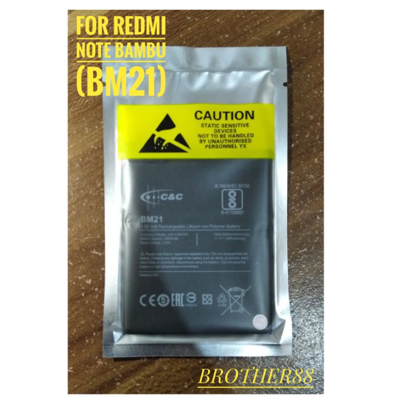 BATTERY BATERAI BATRE XIAOMI REDMI NOTE BAMBU (BM21) C&amp;C ORIGINAL