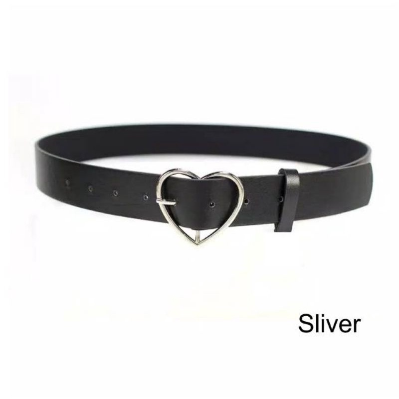 love belt black ikat pinggang hitam hati heart gesper sabuk wanita perempuan cewe