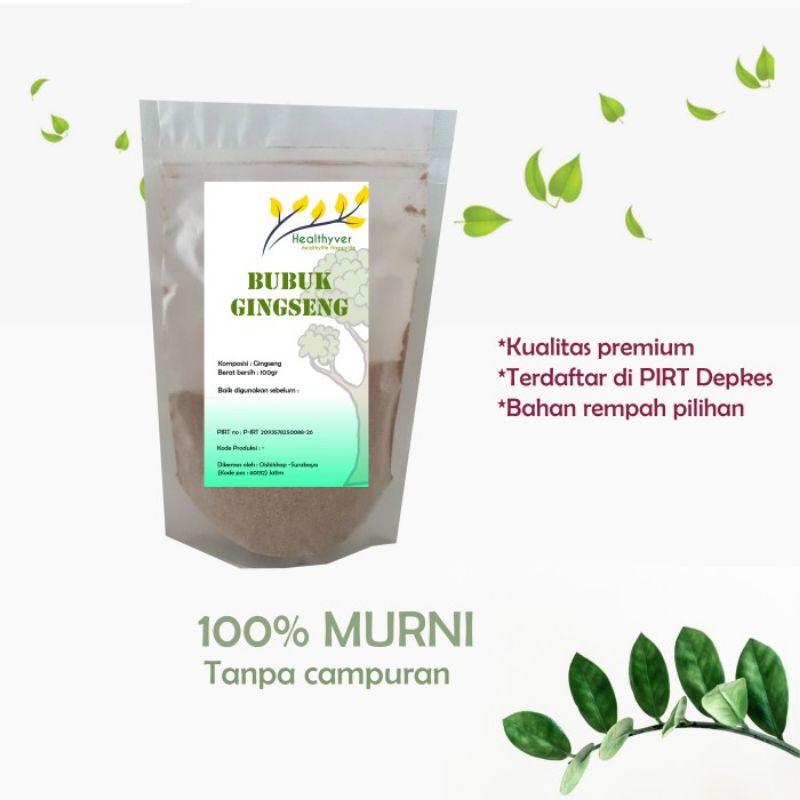 

HEALTHYVER Bubuk gingseng premium - Talinum Paniculatum - murni 200g