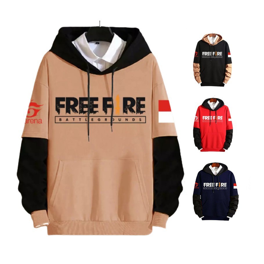 Sweater Gaming Hoodie Free Fire Anak Dan Dewasa | Jaket Anak FF | Tersedia Varian Warna Bisa COD