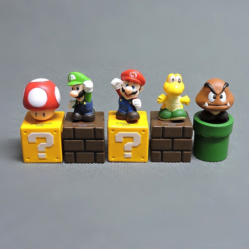 5pcs / Set Mainan Action Figure Super Mario Bros Bahan Pvc Untuk Dekorasi / Hadiah Anak