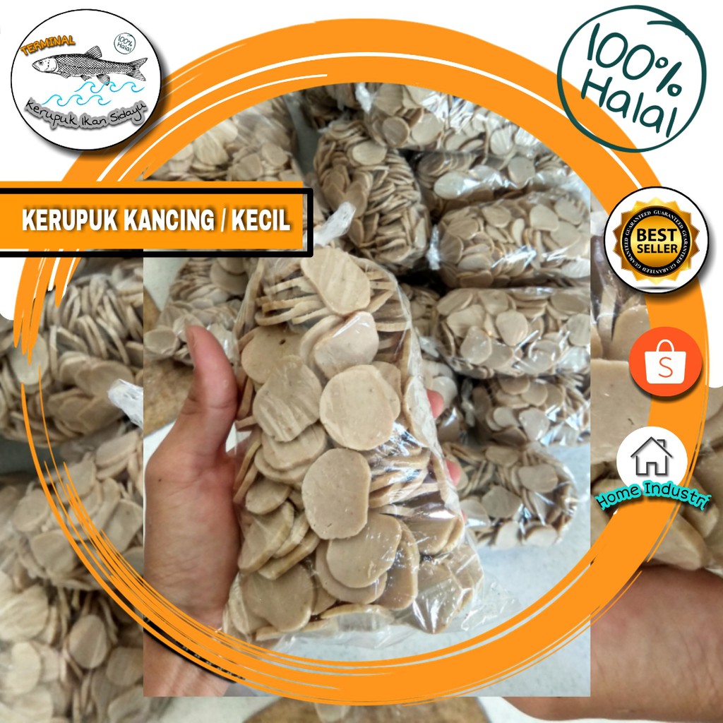 Kerupuk ikan bntuk Kecil/Kancing 500gr | khas Sidayu Gresik