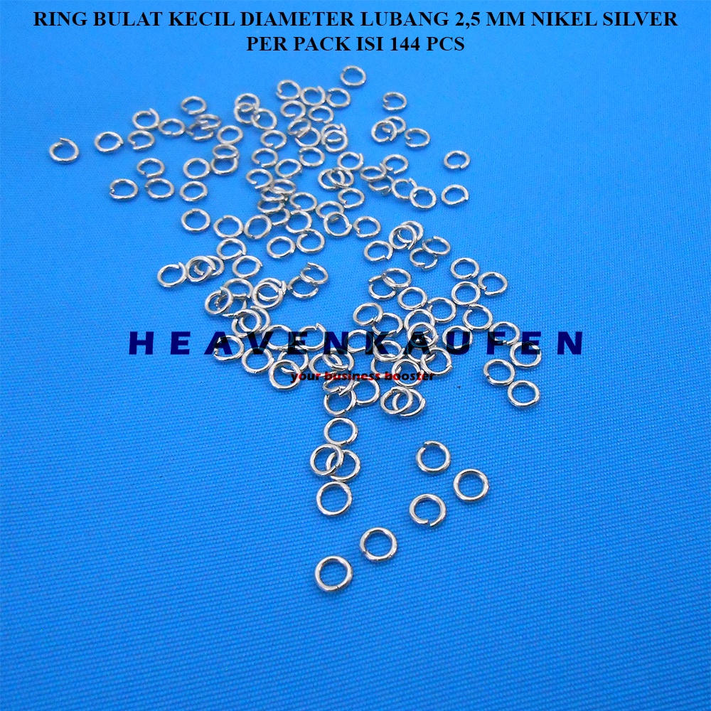 Ring Bulat Tipis Sangat Kecil Diameter Lubang 2,5 mm Nikel Silver Per Pack isi 144 pcs Untuk Craft DIY Dll