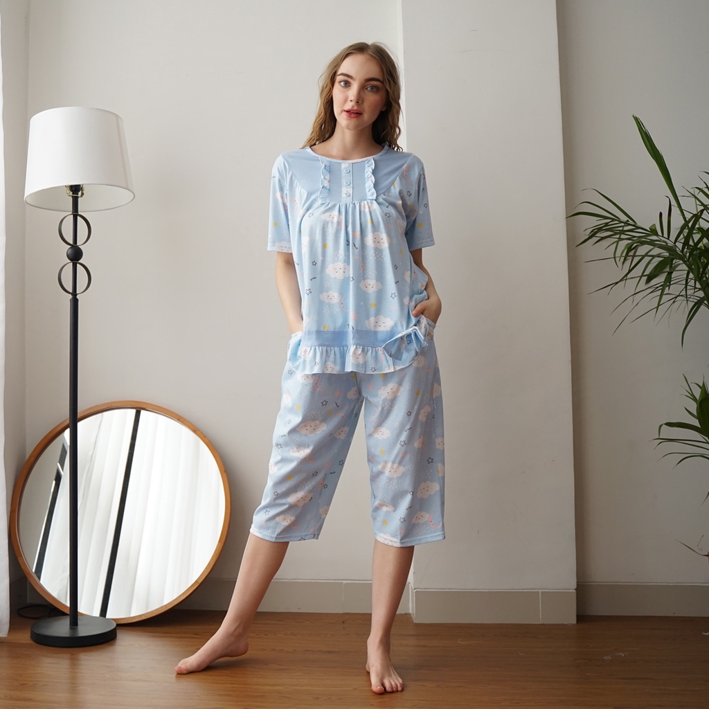 GREET NIGHT WEAR - Baju Tidur Kaos Katun Model : D-429 / BD