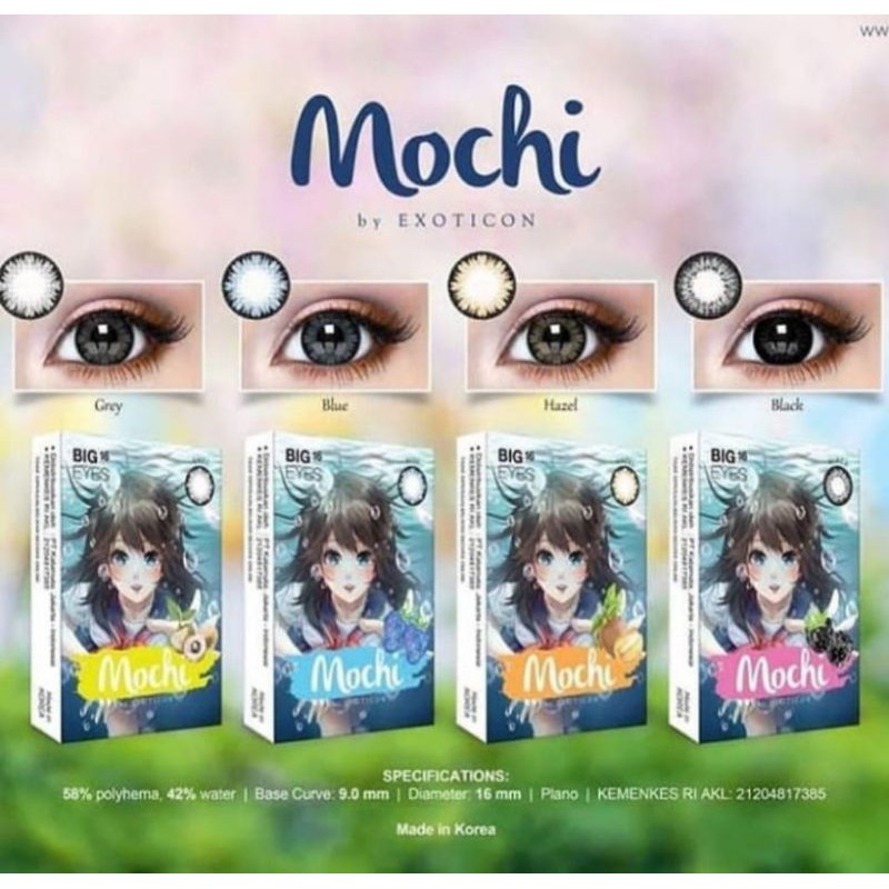 Softlense - soft lense mochi by exo - big eyes korea free lens case (tempat lensa)