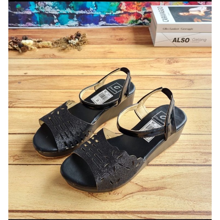 ABBUSHOES Nn 27 wedges sol karet  pasir tali mochi-mochi 5cm