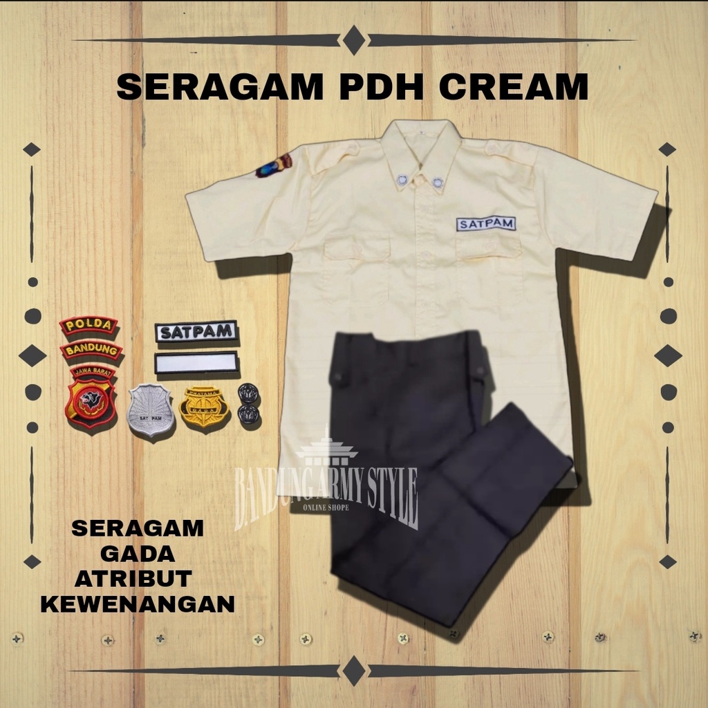 PDH SATPAM . PDH COKLAT SATPAM / PDH SATPAM CREM / SERAGAM PDL COKLAT / PDL SECURITY TERBARU