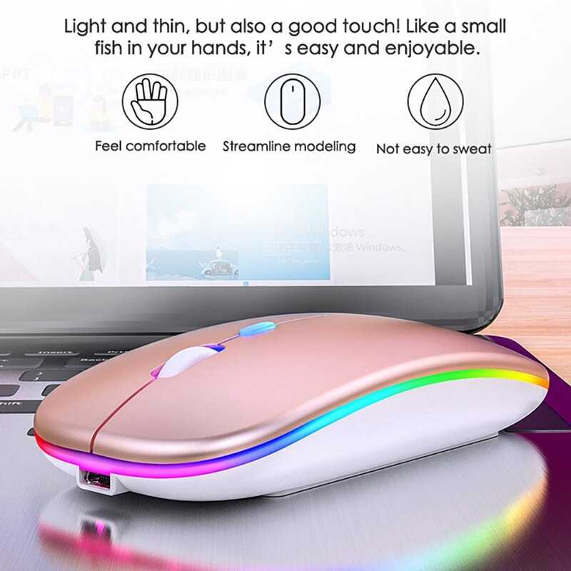 YINDIAO Slim Silent Optical Wireless Mouse USB Recharge 2.4GHz - A2