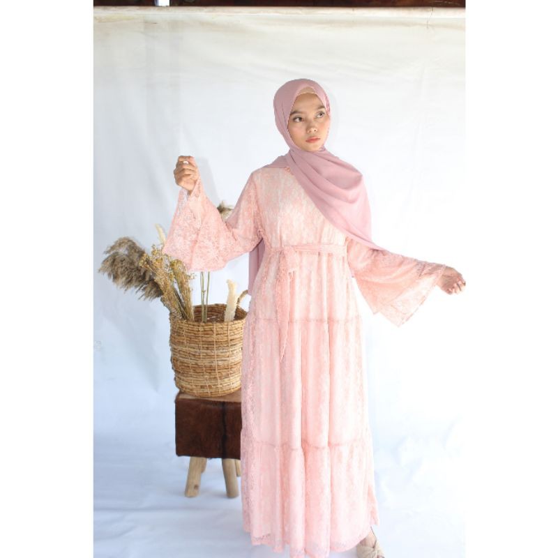 RUBY DRESS GAMIS BROKAT PREMIUM BUAT KONDANGAN, TUNANGAN DAN SERAGAM BRIDESMAID