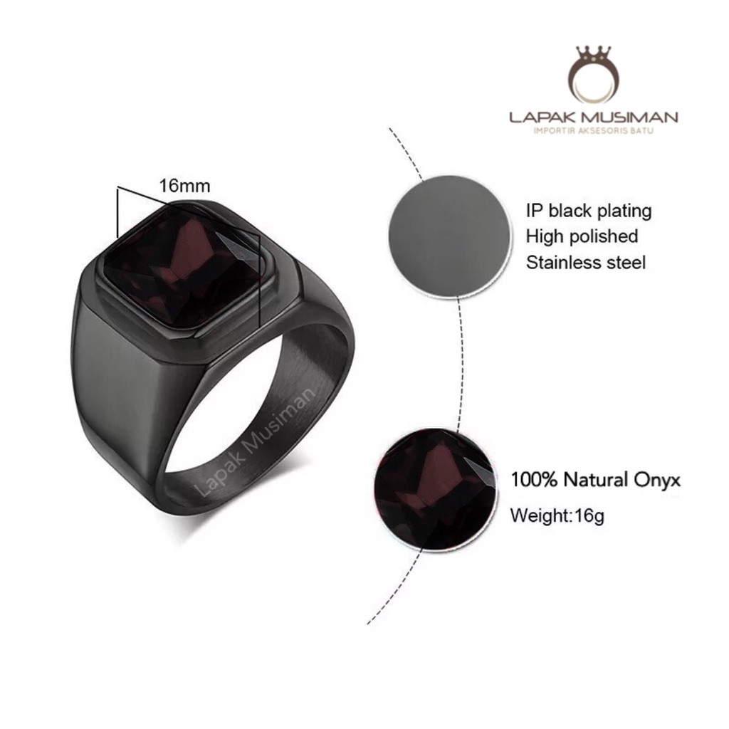 [Bayar di Tempat] CINCIN BLACK ONYX PRIA SUPER KEREN - SUPER EKSLUSIF