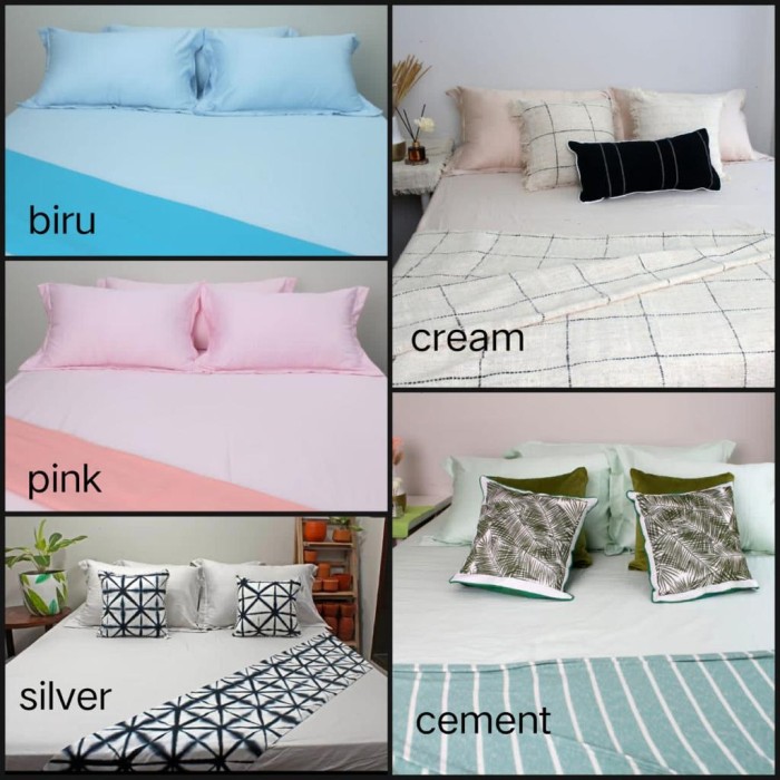 sprei katun jepang polos 120x200 160x200 180x200 200x200 - pink 120x200x40
