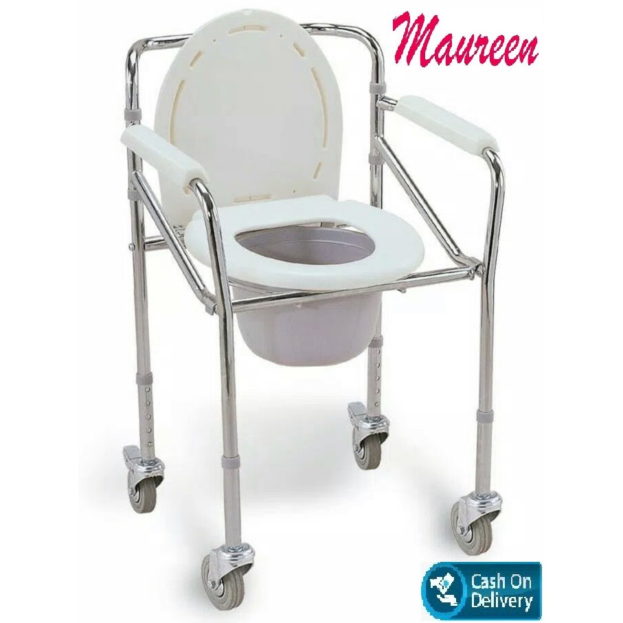(Original) [COD] Comode Kursi BAB Sella Commode Chair Bisa Lipat Dengan Roda Exp Lama Termurah