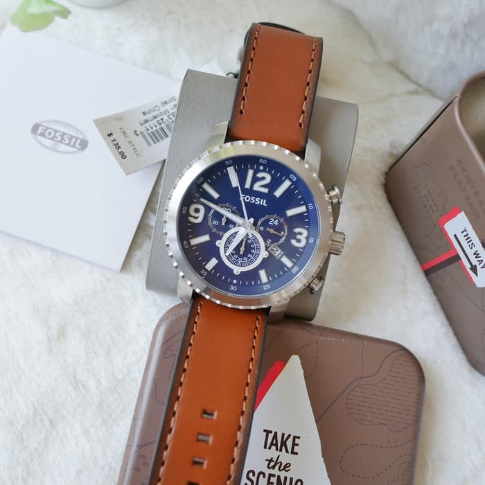 Jam Tangan Fossil BQ-2126 Nate Chronograph Original Warranty + TinBox