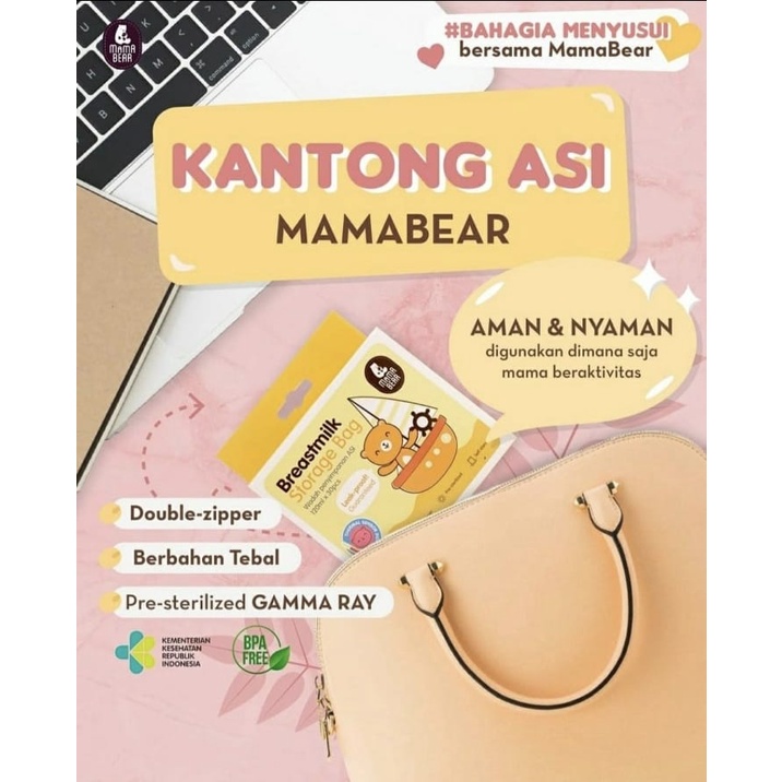 MamaBear Breast Milk Storage Bag / Asi Bag / Mama Bear kantong ASI 120ml 30pcs