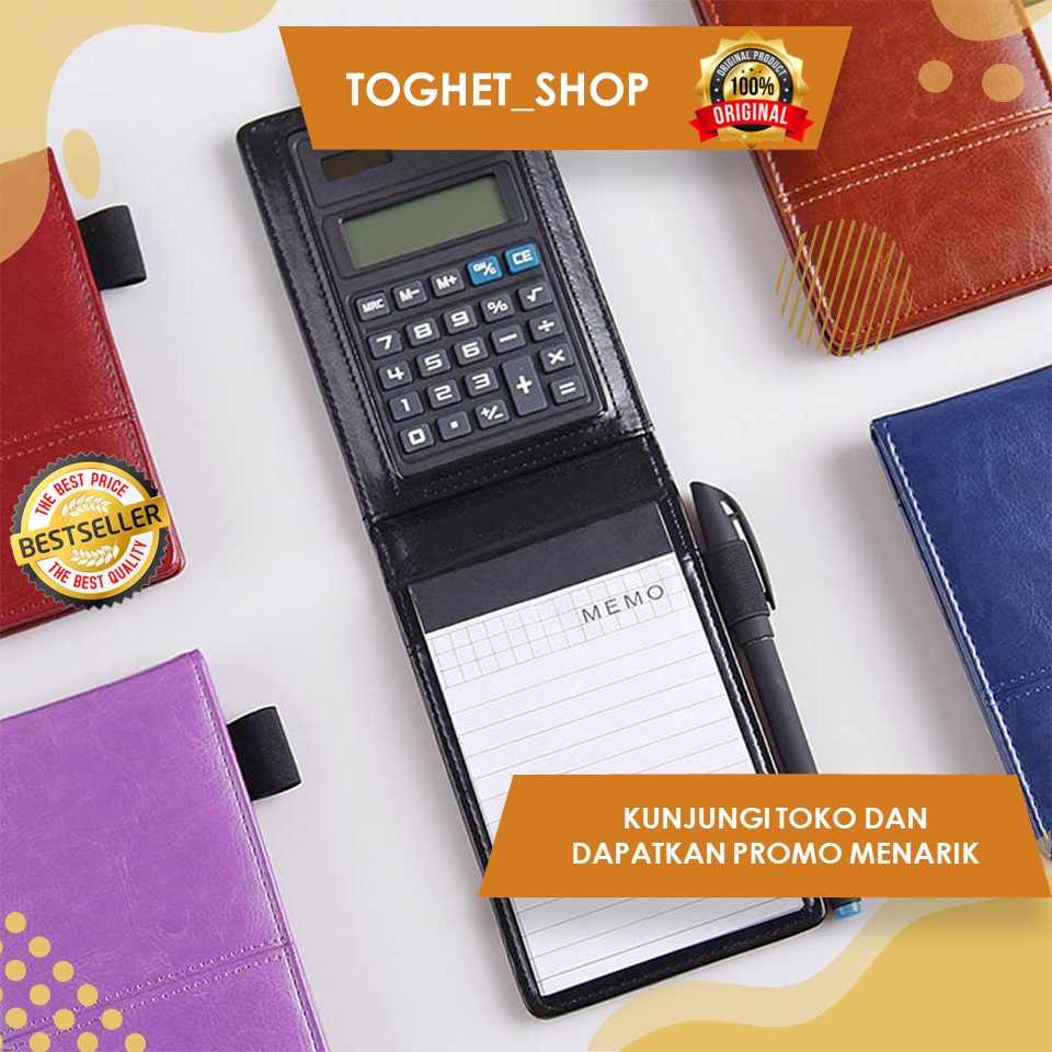 

Buku Catatan Binder Note Bahan Cover Kulit Dengan Banyak Slot Untuk Kalkulator Kartu Dan Binder