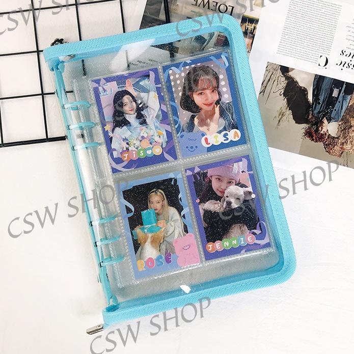 

Big Sale.. A5 Zipper Binder Glitter Transparent Binder Zipper Binder K-pop Photo Card Binder Album