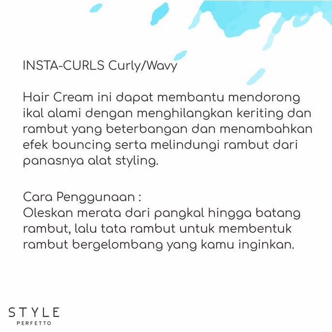 INSTA-CURLS Curly/Wavy Hair Cream- Styling Cream untuk Rambut Keriting